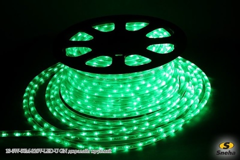 Дюралайт 13-3W-50M-220V-LED-U GN Зеленый трехжильный круглый