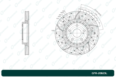 Диск тормозной перфорированный G-brake GFR-20823L левый