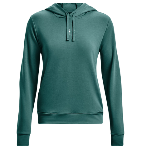 Женская теннисная куртка Under Armour Women's UA Rival Terry Hoodie - coastal teal/white