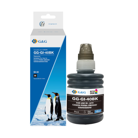 GG-GI-40BK G&G чернила черные для Canon Pixma 5040/6040 140 ml