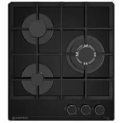 Варочная панель MEFERI MGH453BK Glass Power, закаленное стекло, черный, 3 конфорки