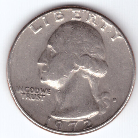 1/4 доллара 1972 (D). США. Медно-никель VF