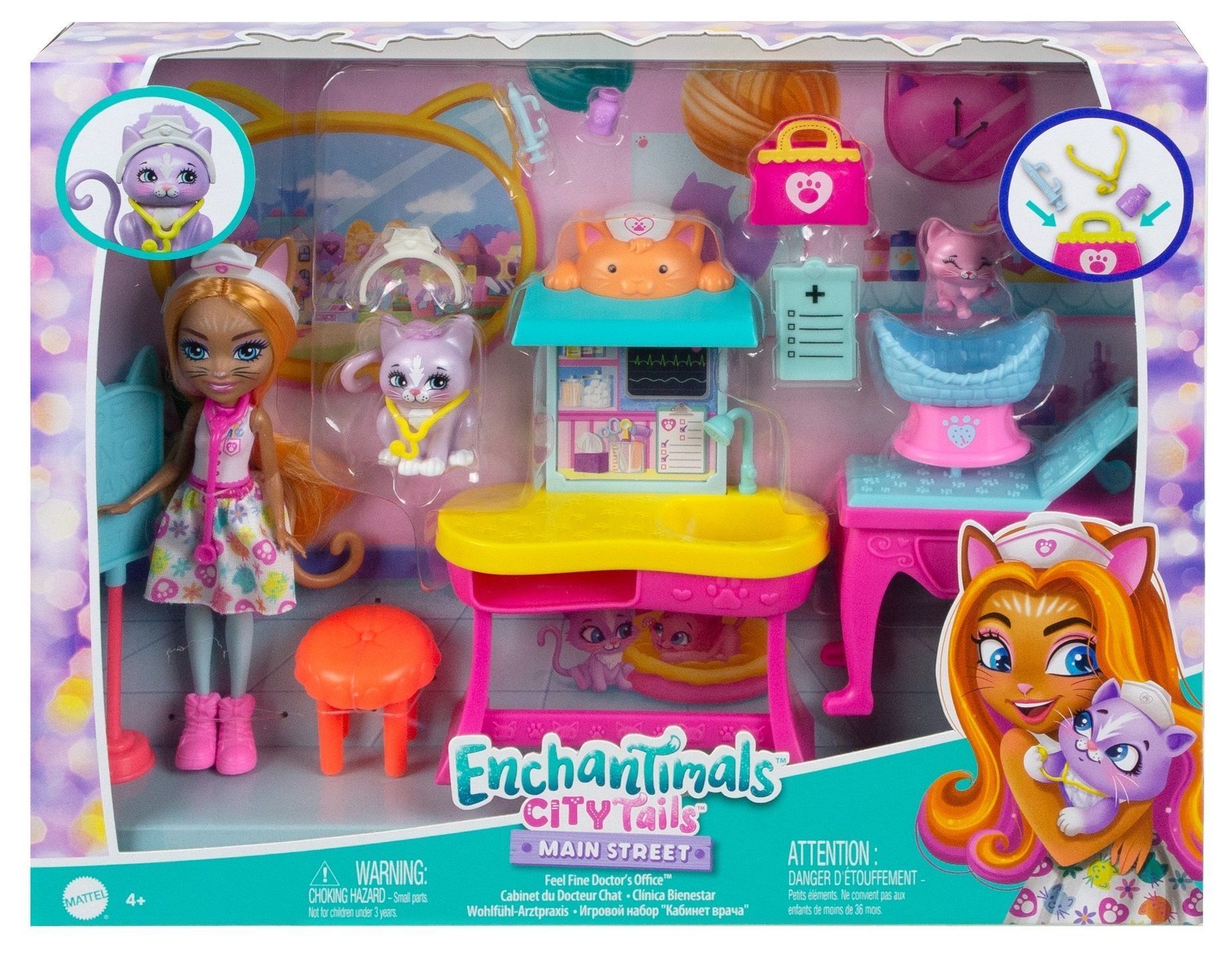 Кукла Enchantimals Mattel - Клиника здоровья Кошки Карлин Кэт HLH22 купить  в Москве | Доставка по России.