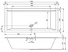 Ванна RETHING CUBIC 200x90 Riho BR1200500000000