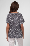Блузка для беременных 16462 черно-белый цветочек