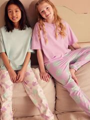 Пижама для девочки Next Q96-896, 2 шт., Салатовый, Розовый