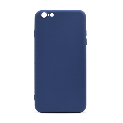 Силиконовый чехол Silicon Case WS с защитой камеры для iPhone 6, 6s (Темно-синий)
