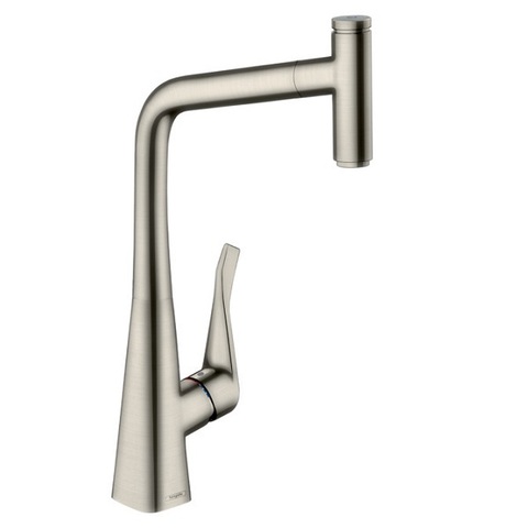 Смеситель для кухни с выдвижным изливом и лейкой Hansgrohe Metris Select 14884800