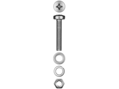 ЗУБР DIN 7985, M5 х 16 мм, цинк, 18 шт, винт с гайкой и шайбами (303476-05-016)