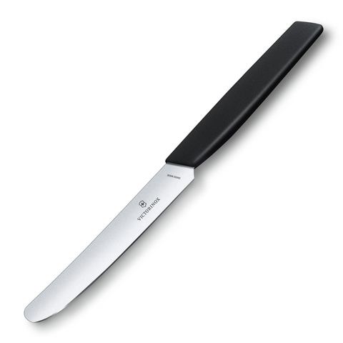 Нож Victorinox столовый, лезвие 11 см прямое, чёрный