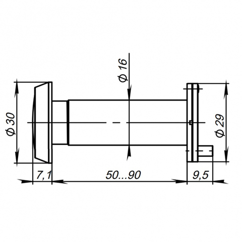 DVP3/NEW, 16/140/50x90 (оптика пластик, угол обзора 140) CP Хром