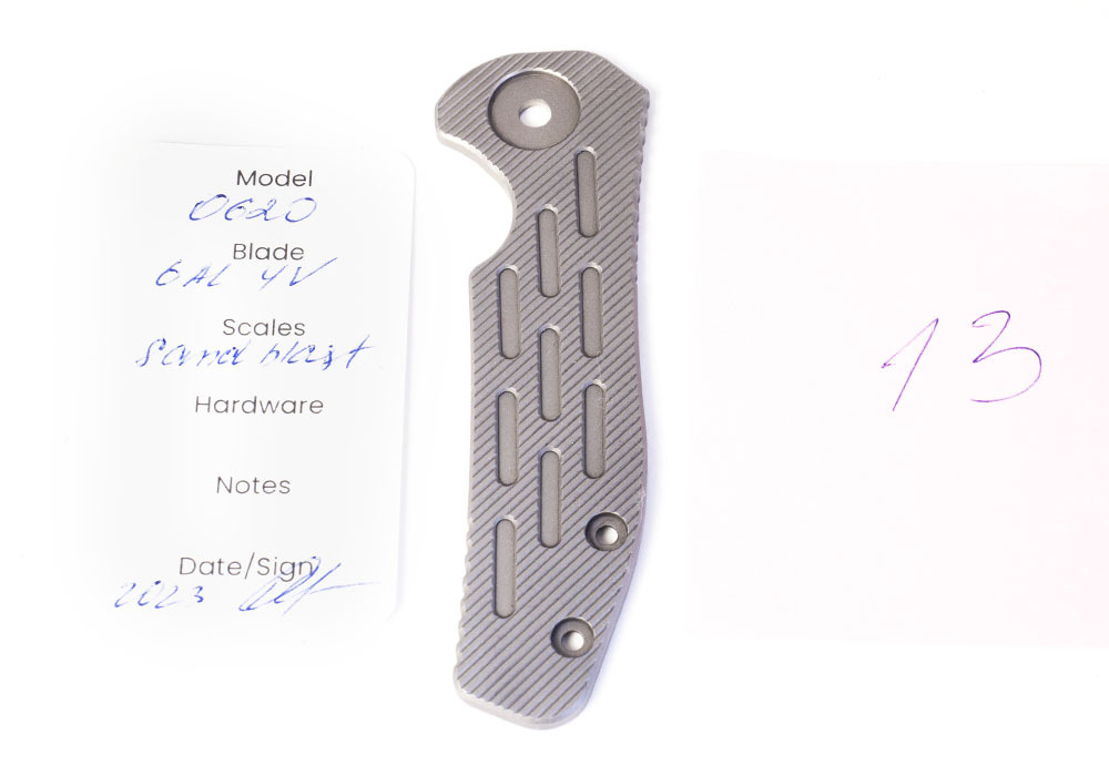 Накладка кастомная для Zero Tolerance 0620 ZT0620 титан - фотография 