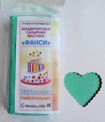 Мастика "Фанси" (100 гр) для обтяжки и лепки. Бирюзовая
