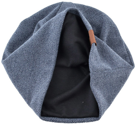 Картинка шапка-бини Skully Wear Loose Knitted Hat navy blue - 2
