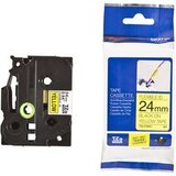 Наклейка ламинированная Brother TZEFX651 24 мм черный /желтый,  8м