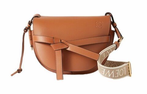 Кожаная женская сумка Loewe Gate коричневый