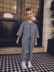 Комбинезон джинсовый для девочки Next E87-242, Синий, Белый