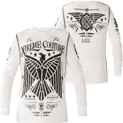 Xtreme Couture | Пуловер мужской Connect Thermal White X1630 от Affliction перед и спина