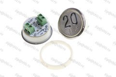 Кнопка (кнопочный модуль) BBP-R331-CMPLT-S-W "20 этаж", круглая, статическая белая подсветка, Брайль.
