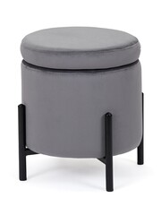 Пуф MyFar Фрэнк с ящиком темно-серый велюр MF1021-1