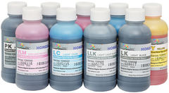Комплект водорастворимых чернил для 9-ти цветных широкоформатных плоттеров Epson. 9x200 мл