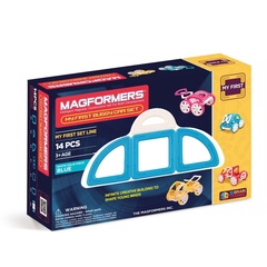 MAGFORMERS Магнитный конструктор Моя первая машинка, синий (63146)