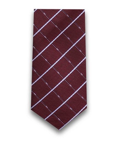 Бордовый галстук в клетку на кулиске TSAREVICH
