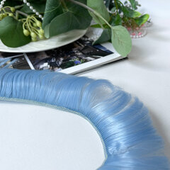 Волосы - трессы для кукол, короткие, для мальчика или челки, длина 4-5 см, ширина 100 см, цвет голубой, набор 2 шт.