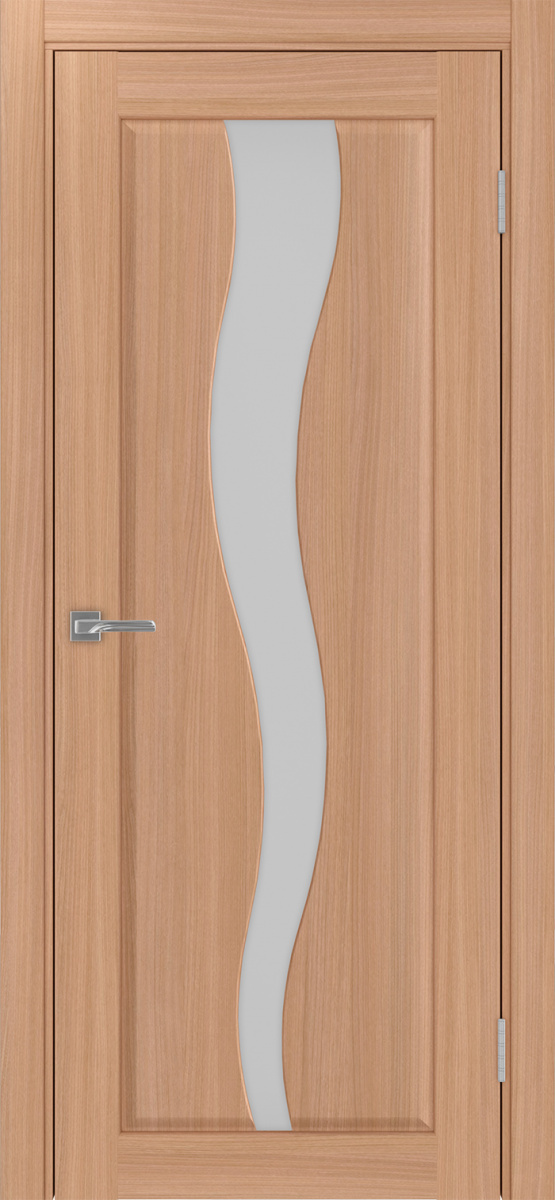 Дверь межкомнатная Оптима Порте Сицилия 730.121, цвет темный ясень, экошпон, стекло мателюкс