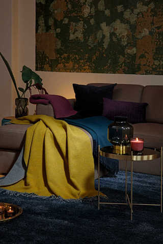 Плед 130х170 Biederlack Dark Velvet Ocker-Grau