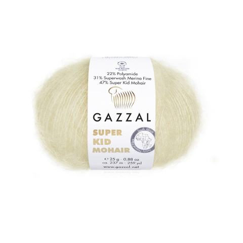 Пряжа Gazzal Super Kid Mohair 64408 суровый (уп.5 мотков)