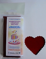 Мастика "Фанси" (100 гр) для обтяжки и лепки. Бордовая
