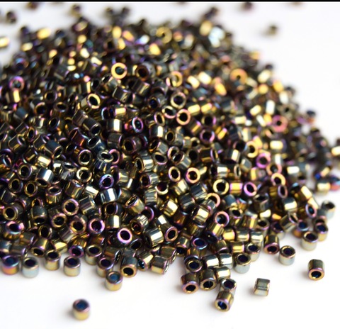 DBM-0029 Бисер цилиндрический Миюки делика 10/0 /Miyuki delica 10/0 Metallic Golden Olive iris