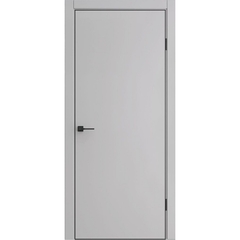 Межкомнатная дверь экошпон ДП 50 silver gray AL black