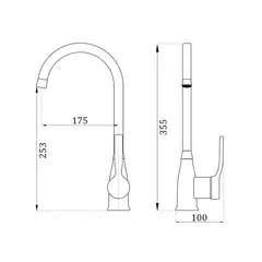 Смеситель для кухни BELZ B70612 латунь, хром