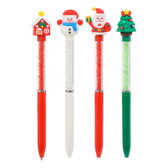 
          Ручка шариковая, автоматическая, Basir, синие чернила, серия "Новогодняя", с поворотным механизмом и стразами, 24 шт