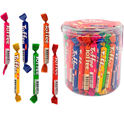 Набор жевательных конфет разных вкусов Toffee Well Stick 1кор*8бл*120шт, 6,7гр