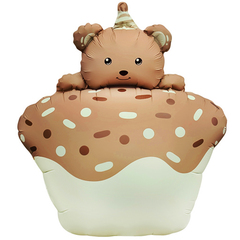 К Фигура, Кексик с медвежонком, Бежевый, Сатин, 29''/74 см, 1 шт.