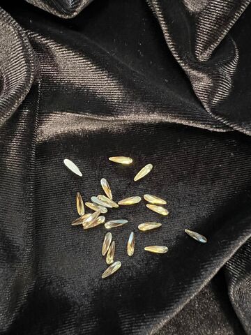 Стеклянные стразы 3*10 мм (25шт)цвет хамелеон розовый-желтый