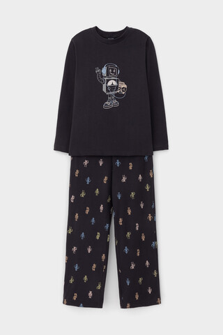 пижама  для мальчика  К 1600/угольный серый,цветные роботы