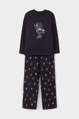 пижама  для мальчика  К 1600/угольный серый,цветные роботы