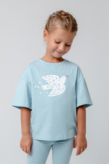 фуфайка  для девочки  КР 301987-1/голубой