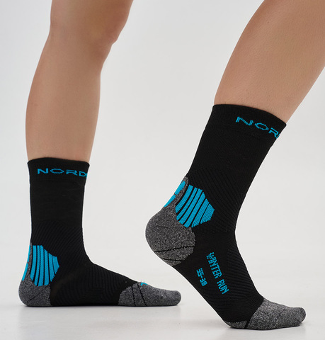 Термоноски Winter Run Black/Light Blue