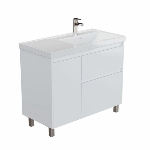 Aquanet 346338 Тумба Nova Lite 2.0 90 R напольная цв. белый глянец (346338)