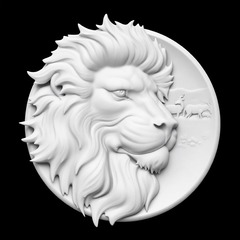 Силиконовый молд Медальон Лев правый малый