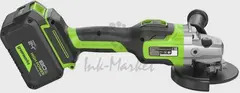 Угловая шлифовальная машина аккумуляторный Greenworks GD24AG, 24V, б/щет, 125 мм, 10500 об/мин, 1x8Ач, ЗУ, кор (3200207CUH)