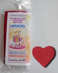 Мастика "Фанси" (100 гр) для обтяжки и лепки. Малиновая