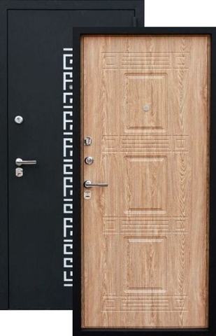 Входная металлическая дверь Z-5 (чёрный шёлк+ель карпатская)  Зевс из стали 1,5 мм с 2 замками