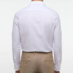 Сорочка мужская 1863 by Eterna Slim Fit 2355-FS82-00 из хлопка со льном белая
