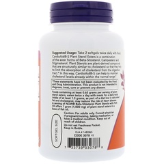 Now Foods, Комплекс растительных стеролов, содержащих бета-ситостерол (Beta-Sitosterol Plant Sterols), 90 мягких таблеток